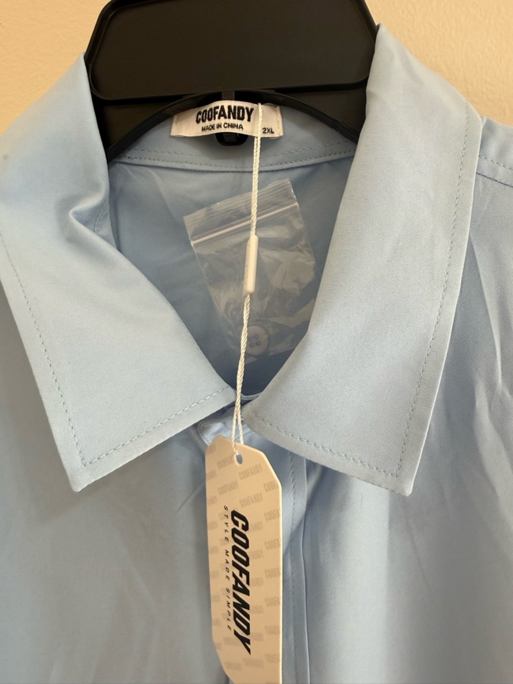 CooFandy Light Blue Button-Up Shirt